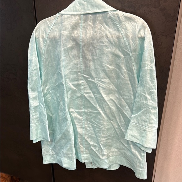 Lafayette 148 New York Light Light Blue Utility Jacket 100% Linen - Picture 6 of 6